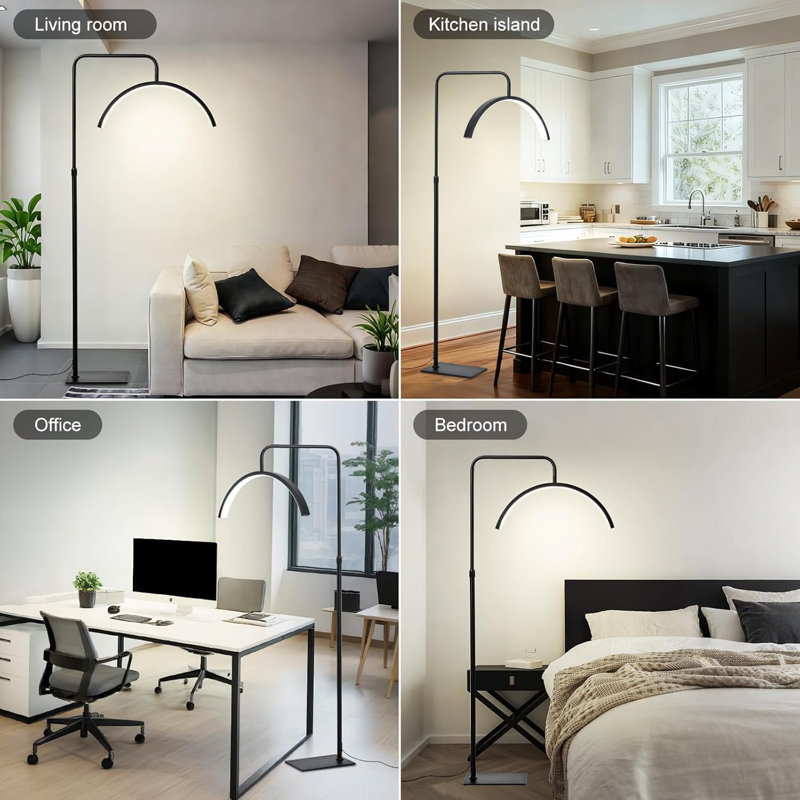 Half Moon Light For Eyelash Extensions, Dimmable Led Lash Light Floor Lamp, 360° Rotatable Head Eyelash Lamp With Remote Control, Height Adjustable Standing Lamp For Tattoos, Manicure, Reading