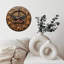 Horloge en bois-cerf-fauve-forêt-lumières