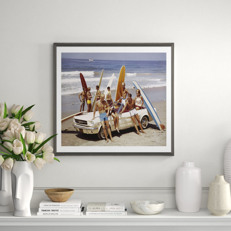 Friends Having Fun On Beach Giclee Print by Getty Images