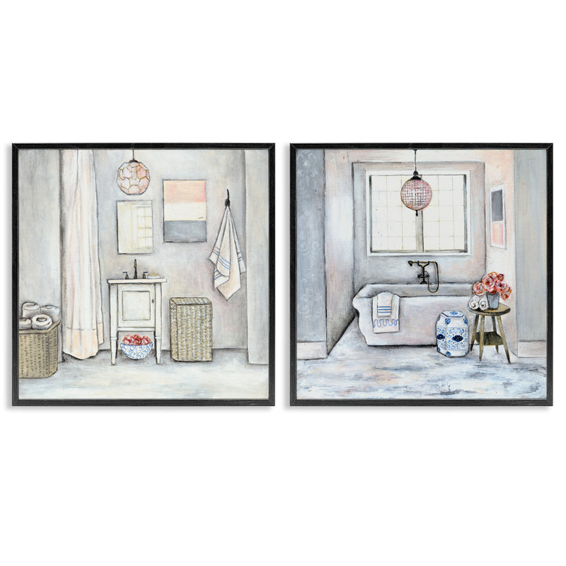 Ensemble de 2 giclées par R. Rig, Giclée encadrée noir minuit, H 24 po x l 24 po