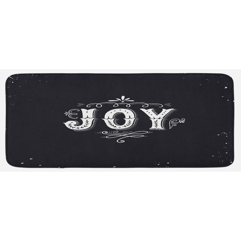 Tapis de cuisine noir et blanc rétro