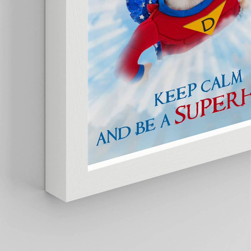 «Keep Calm And Be A Superhero Puppy Dog», citation inspirante «Mignon populaire» sur papier, Blanc, H 10 po x l 8 po