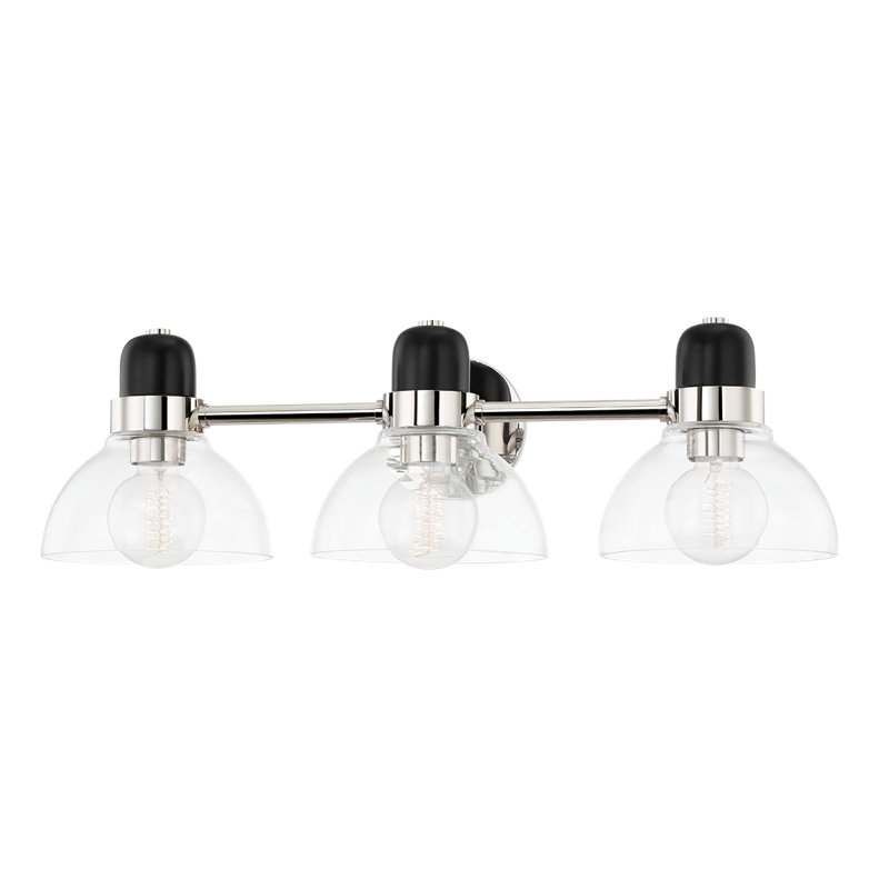 Éclairage de salle de bain à intensité variable 3 lumières Camile, Nickel poli