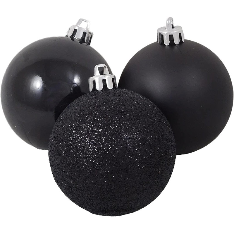 5cm Polyvinyl Chloride (PVC) Ball Ornament, Black