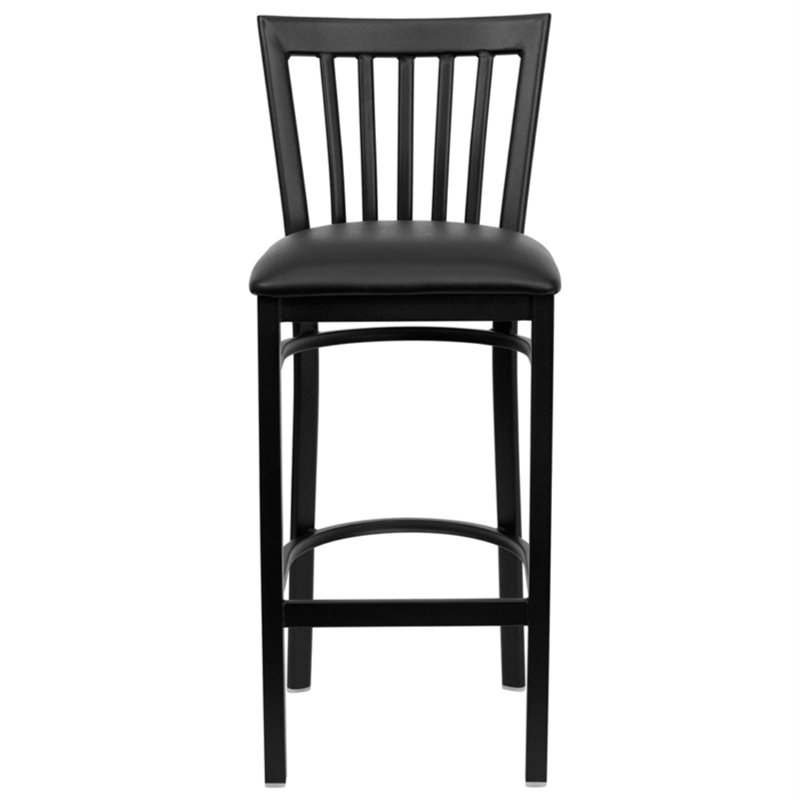 Lyman Counter Stool with Metal Frame, Black Vinyl, Bar Stool (29” Seat Height), 1