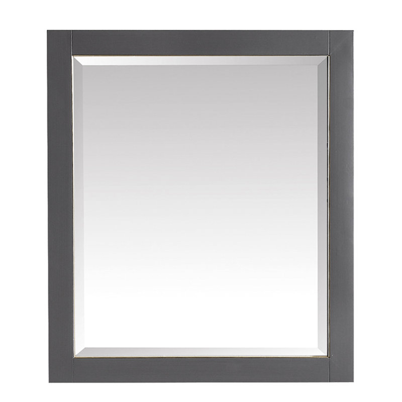 Donahue Solid Wood Rectangle Mirror, Navy Blue/Gold, 32" H x 24" W