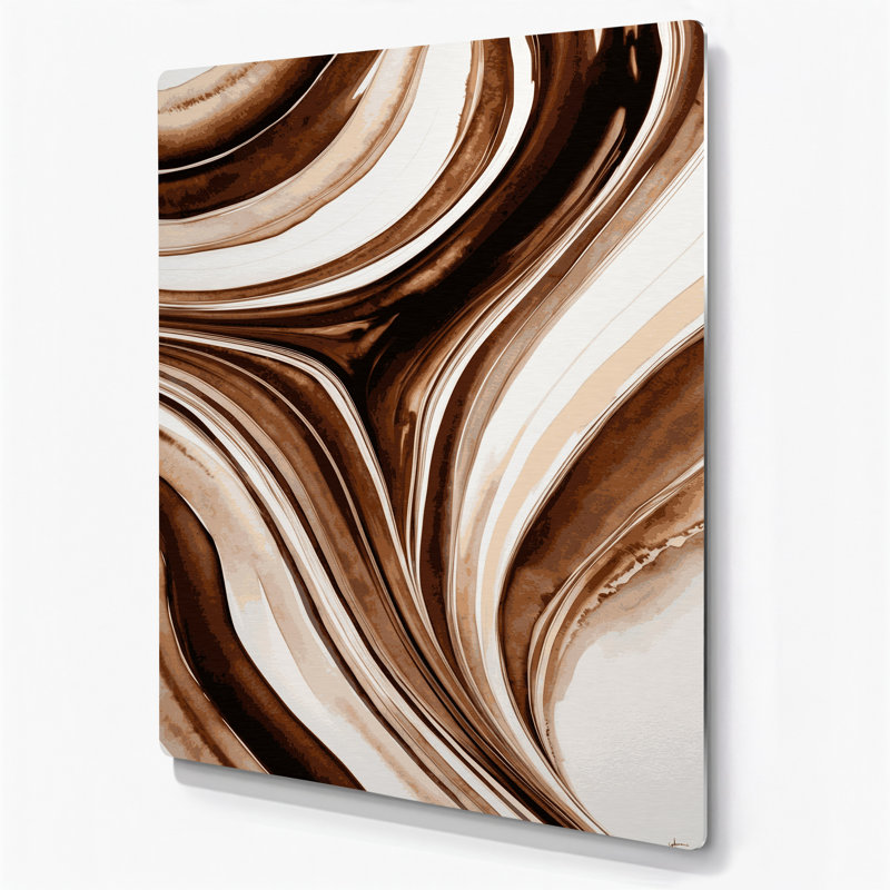 Aquarelle abstraite 26, art mural en métal beige, H 24 po x l 20 po