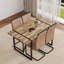 Ensemble de table de salle à manger minimaliste avec plateau texturé et pieds arqués