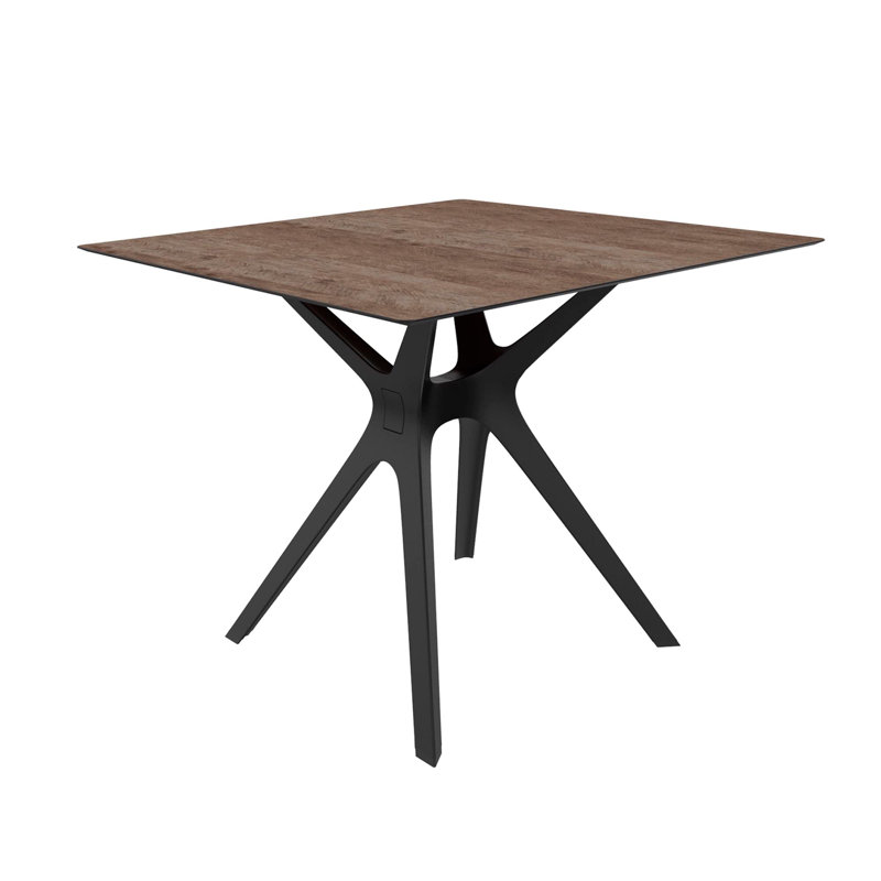 Table de salle à manger Vela S, Chêne cendré, Noir