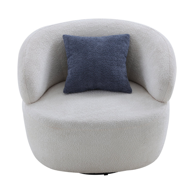 Fauteuil demi-tonneau pivotant, fauteuil d'appoint beige