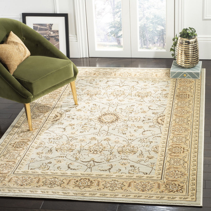 Tapis gris / ivoire Lavelle, Rectangle 5 pi 1 po x 7 pi 7 po
