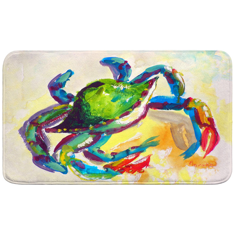 Tapis de bain sarcelle crabe, L 30 po x l 18 po