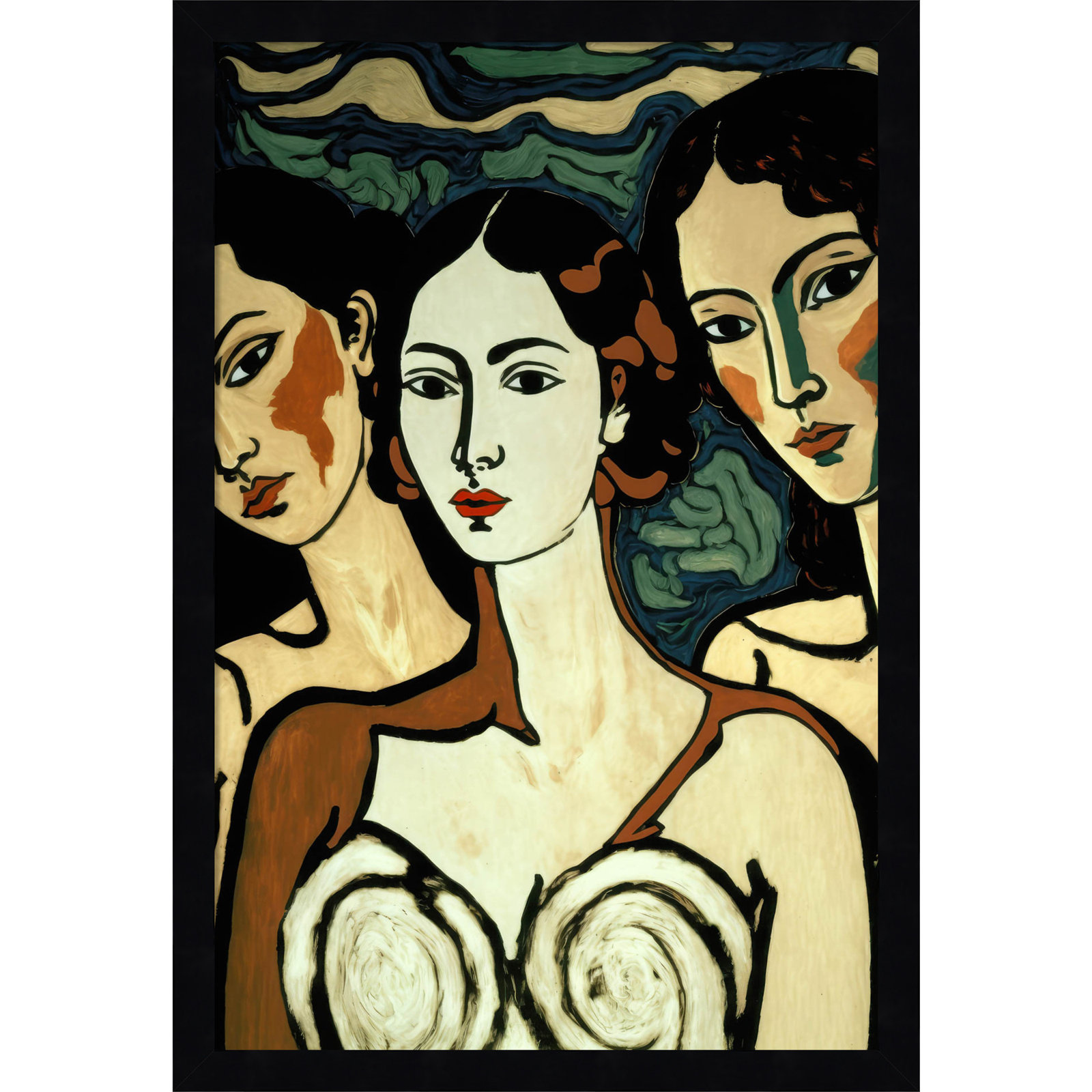 The Soul Sisters by Treechild  Wood Framed Wall Art Print, Black, 21" H x 15" W