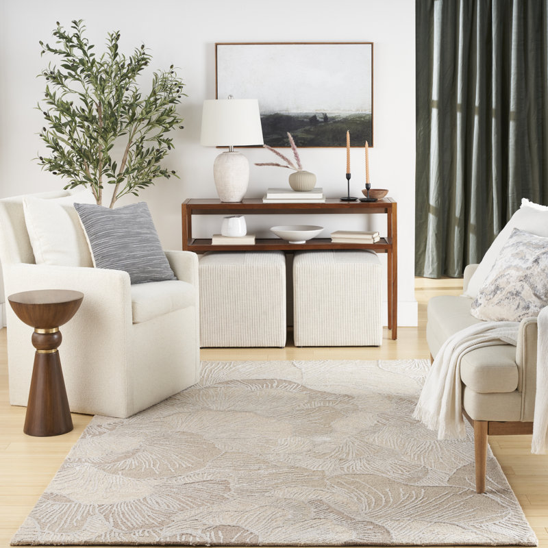 Derena Floral Handmade Area Rug, Rectangle 160 x 221 cm