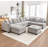 Kempson 8 - Piece Upholstered U-Shaped Sectional Sofa With Two Ottomans-534427167