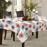Ottis Celebration Fireworks Easy-Care Fabric Rectangular Tablecloth