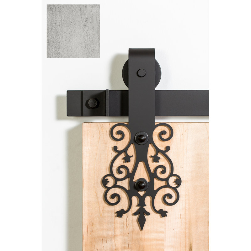 Ensemble de quincaillerie pour porte de grange simple standard Wrought Premium, Meulé inoxydable, 60 po