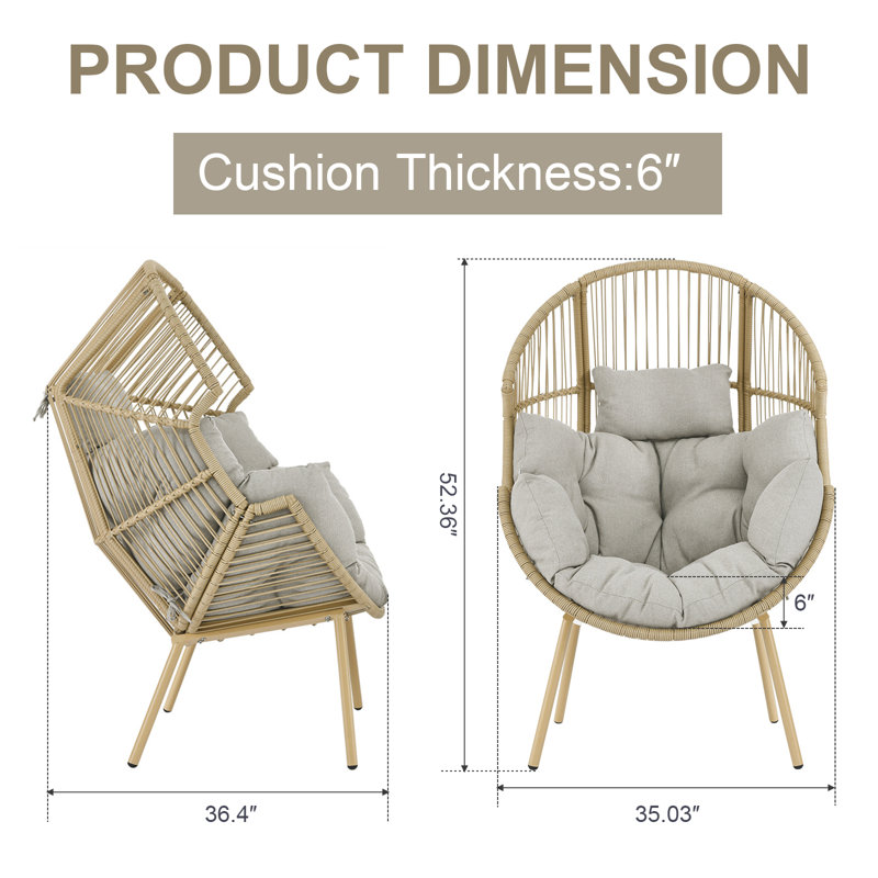 Hamac avec coussin Azuredee, Beige, Beige