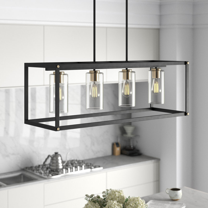 Luminaire suspendu linéaire à 4 lumières pour îlot de cuisine Cortland