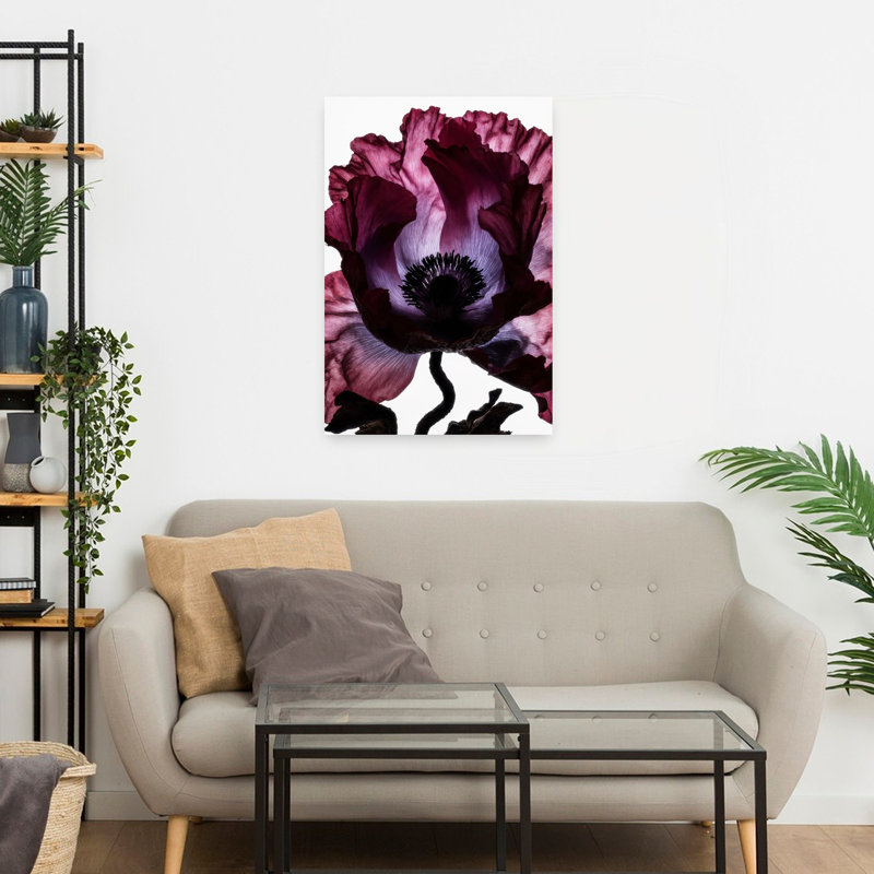 Lightfall Florals - Velvet Cup, art mural contemporain abstrait, H 24 po x l 16 po