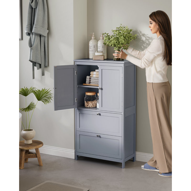 Medeiros Freestanding Bathroom Cabinet, Grey