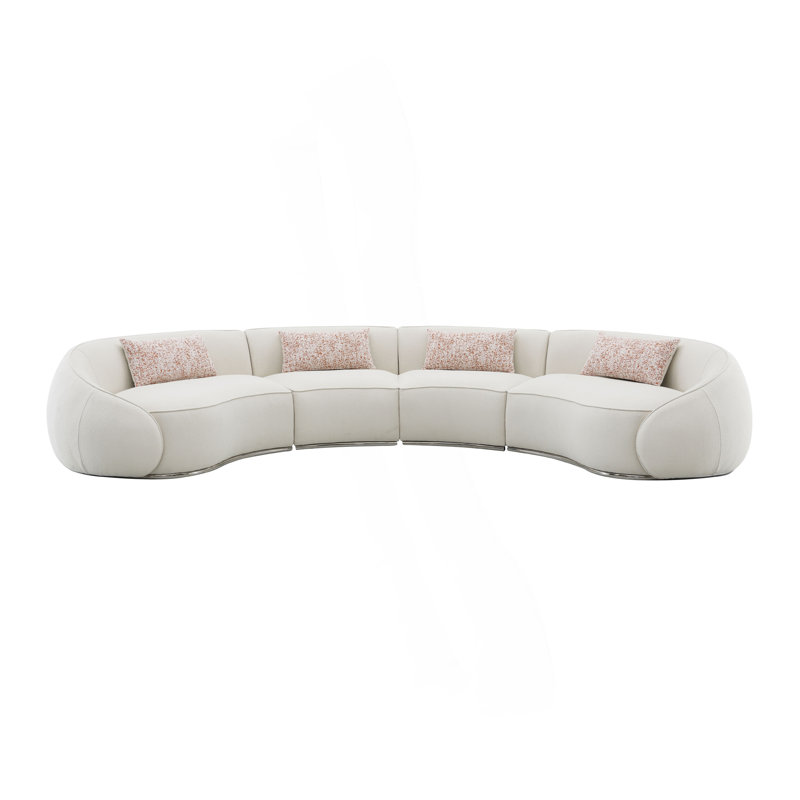 Canapé modulaire Sahara Beige Boucle avec 3 coussins