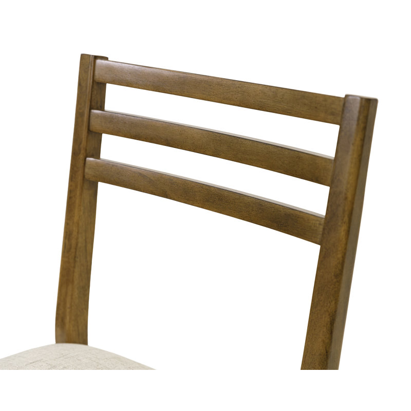 Nakeea Two Wood Modern Slat Back Chairs, Dining Seats, Brown