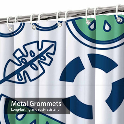 Monstera Melon Tropic Shades Waterproof Shower Curtain