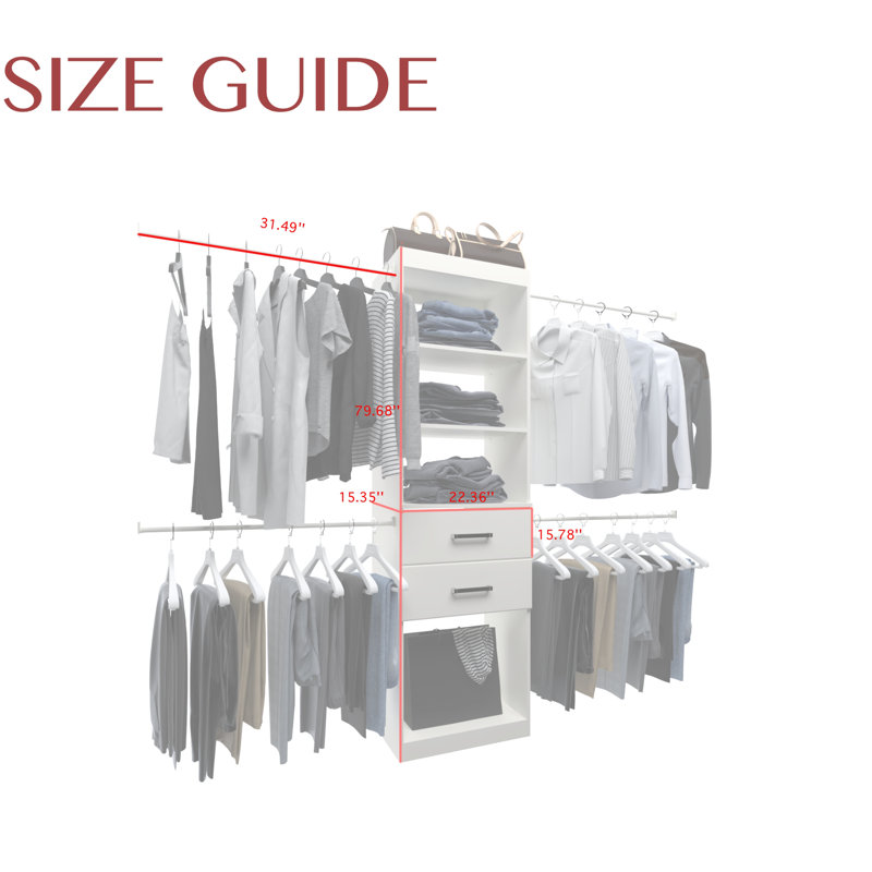 Ensembles de portée 23,62 po avec système RCLoset, gris