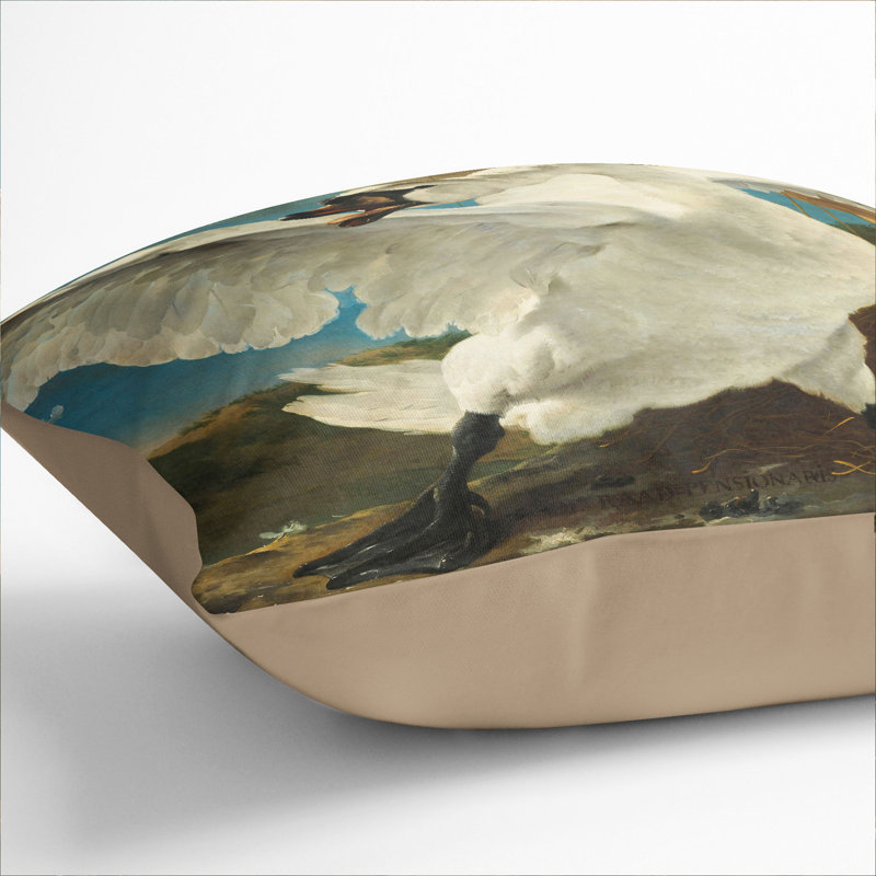 The Threatened Swan Scatter Cushion with Filling, 40cm H x 40cm W x 15cm D, Stone