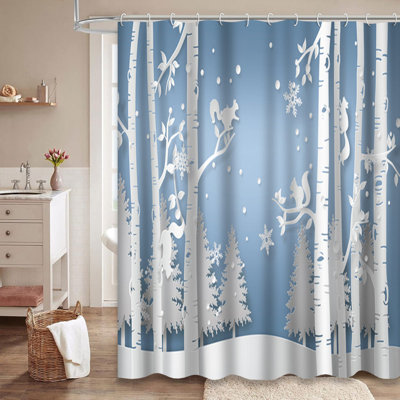 Rideau de douche Winter Snow, L 72 po x l 72 po