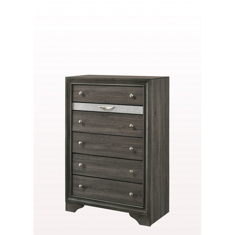 Commode moderne à finition grise, Gris