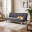 Canapé-lit convertible en tissu, futon multifonctionnel pliant pour salon, gris-582027115