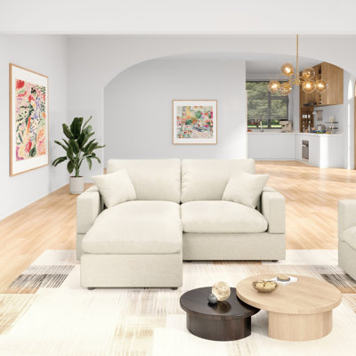 Canapé modulaire 3 places Comfy Cloud Couch for Living, Canapé modulaire rembourré modulaire à assise profonde convertible, Housses de coussin amovibles et lavables