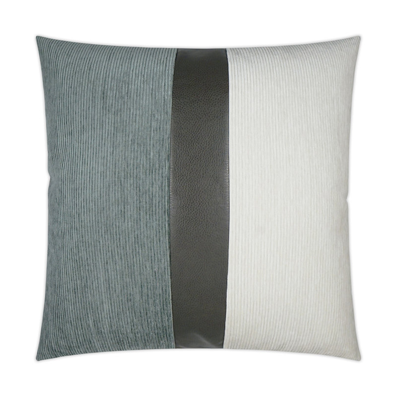 Coussin décoratif Ridge Band, Brume / ivoire, Carré 24 po