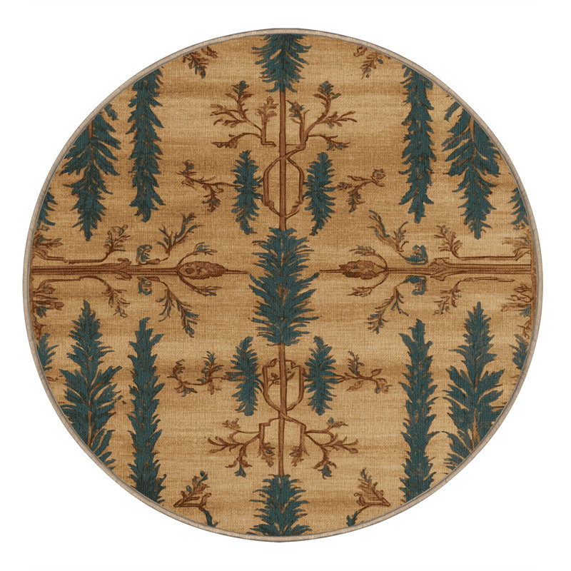 Tapis brun lavable à la machine, Rond 6 pi