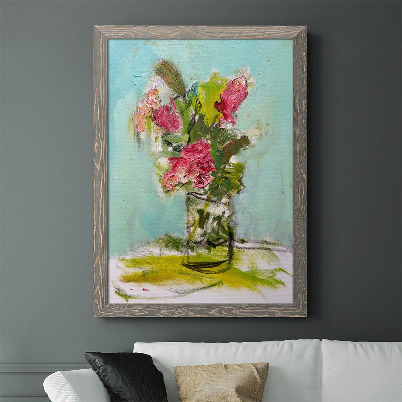 Turquoise Lilly, reproduction d'art sur toile, H 43,5 po x l 31,5 po x P 1 po, gris