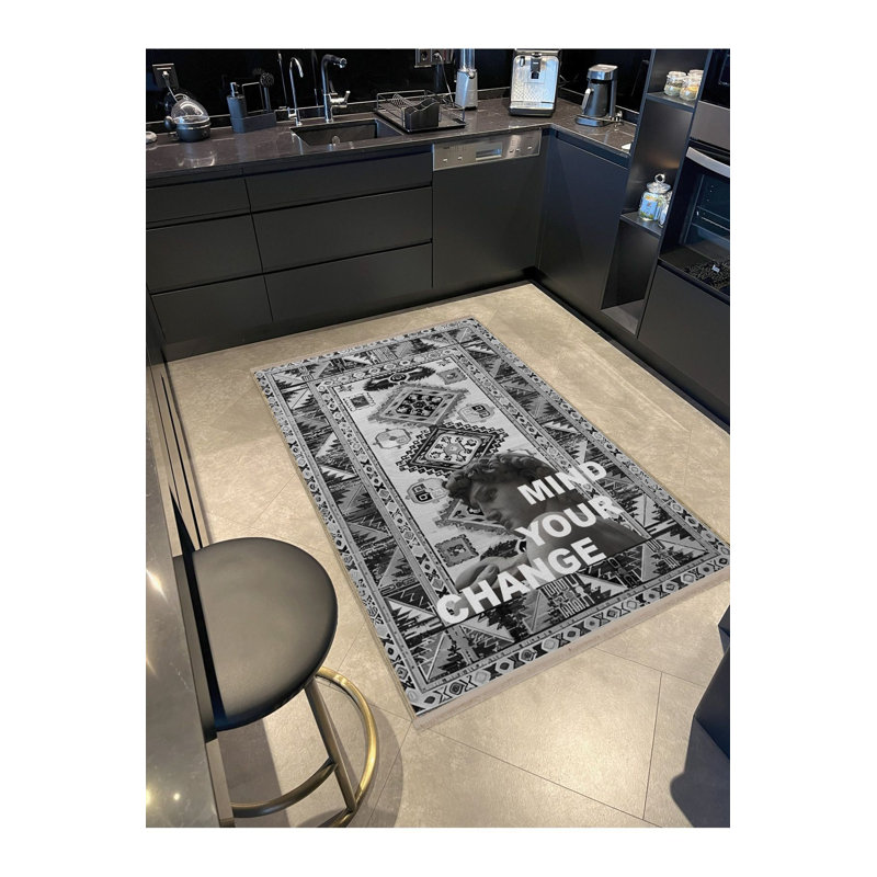 Tapis décoratif à motif texturé à motif texturé gris Apollo et changez votre esprit