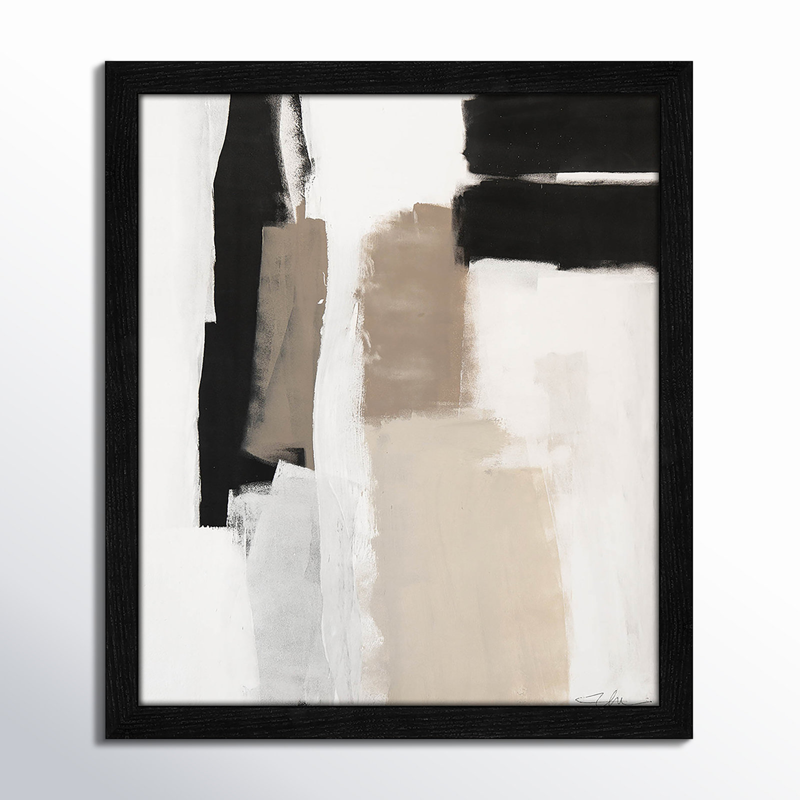 Earth Scapes II by Casa Fine Arts, Black Slim Unmatted Picture Framed, 15" H x 13" W x 1.25" D