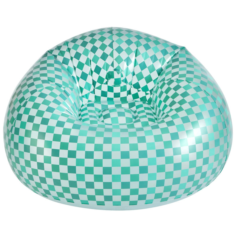  Fauteuil gonflable à carreaux rétro, Vert