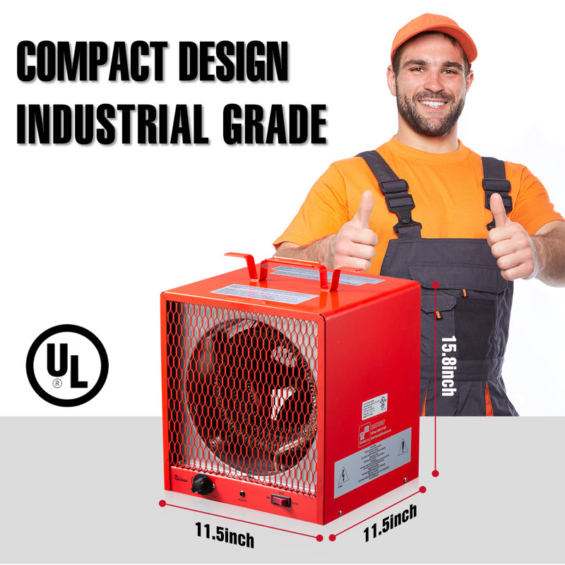 Dr. Infrared Heater Dr-988 240v Electric Industrial Garage, Workshop, Warehouse, Construction Heater, 5600w, Thermostat 37-113 °f, Portable, Wall Ceiling Mount