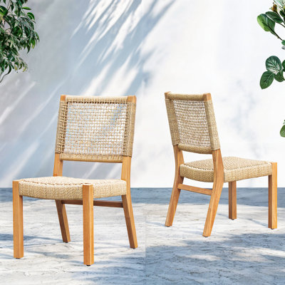 Stackable Teak Patio Side Chair