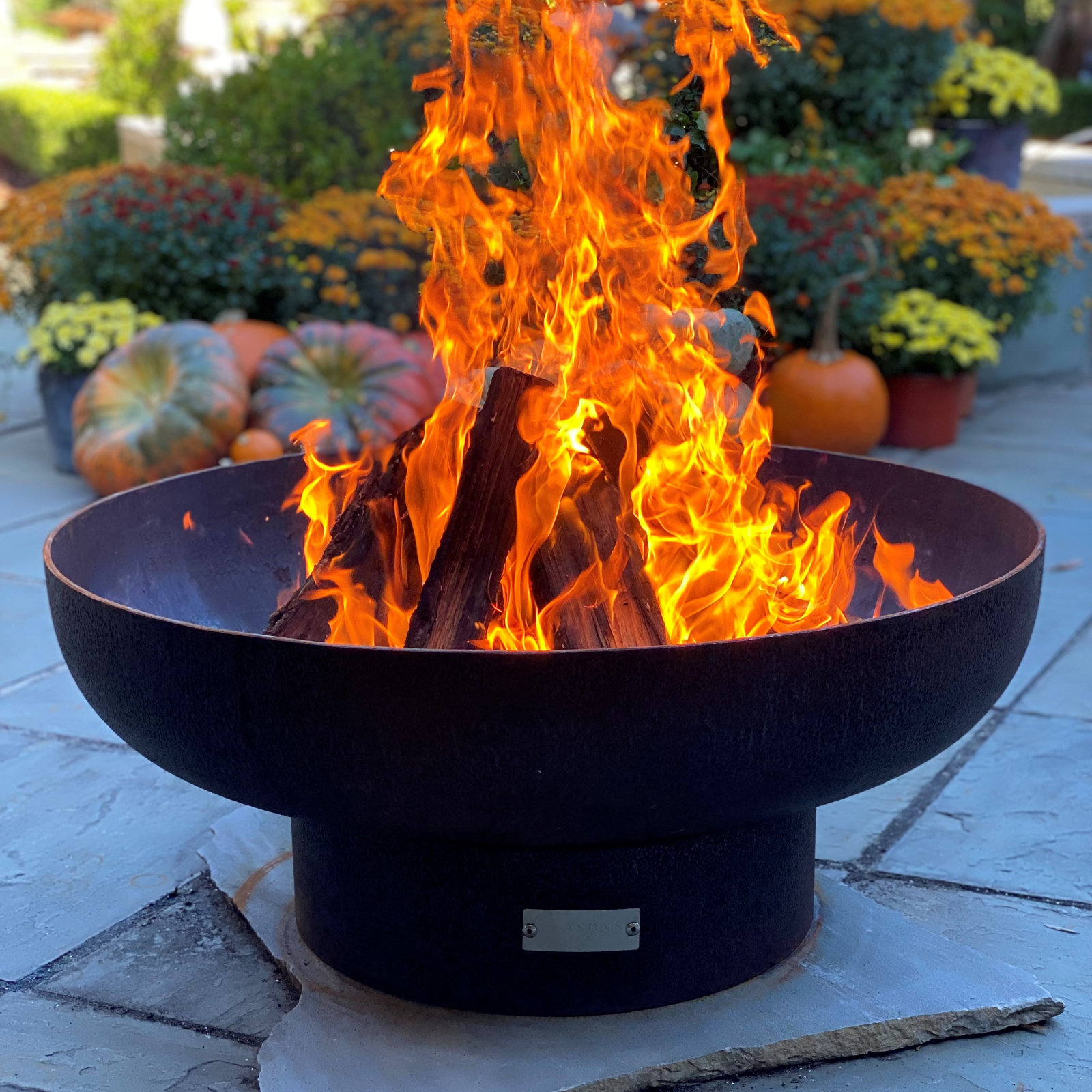 Harrogate Steel Wood Burning Fire Pit, 13" H x 30" W x 30" D