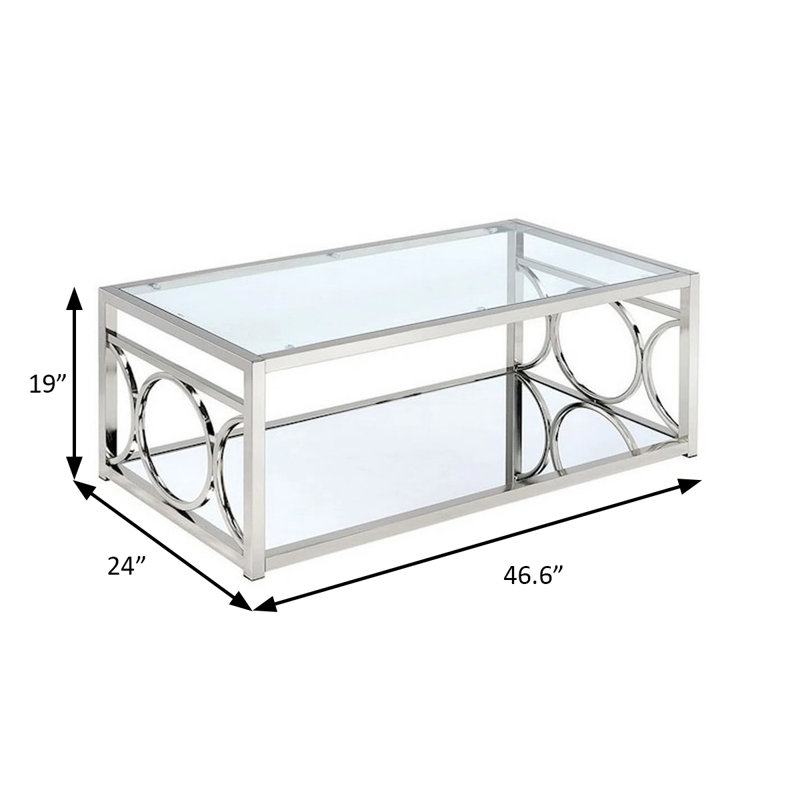 Table basse contemporaine 46,6 ", chrome