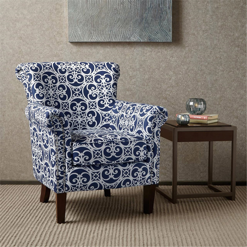 Fauteuil club à dossier serré, H 34,75 po x l 30 po x P 29,25 po, Marine
