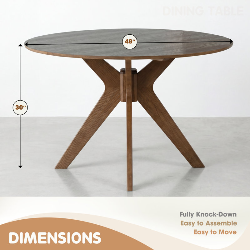 Table de salle à manger Xavion Mid-Century, Chestnut Brown