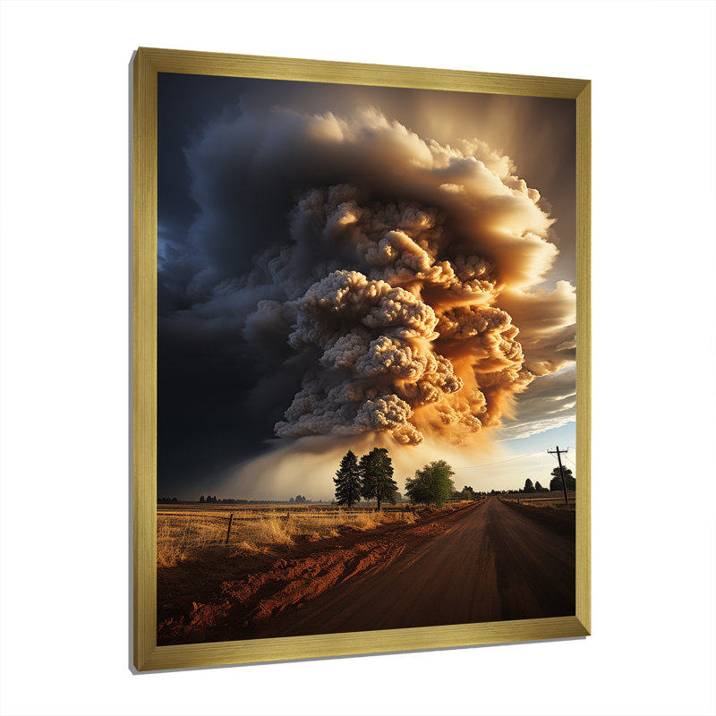 Aniakchak Storm Natures Fury - Imprimé, H 20 po x l 12 po x P 1 po, Encadrement doré