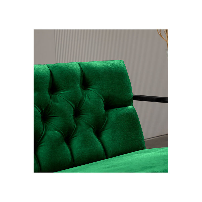 2-Seat Sofa, Black, Green