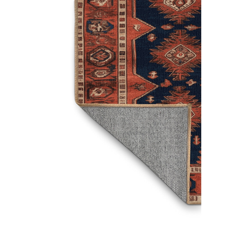 Machine Washable Persian Brown Area Rug, Square 4'