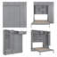 Grand lit escamotable mural avec armoires de rangement, étagères, garde-robe et tiroirs - Conception pliable peu encombrante pour les petites pièces, gris (N708S00022E-1)-416831358